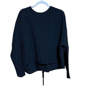 IRO Womens Size 36 Black Soha Long-Sleeve Crepe Lace-Back Top